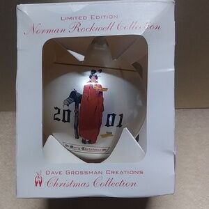 '01 Norman Rockwell Native American Ball Ornament Dave Grossman